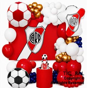SET DE GLOBOS ARCO XL FELIZ CUMPLEA�OS RIVER (GY7468) 106 UNIDADES